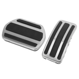 A ABSOPRO 1 Set Automatic Footrest Pedals Cover Footrest Pedal Pads Foot Rest Dead Pedal Pad Cover for Peugeot 208 2013-2018 Stainless Steel Silver Tone
