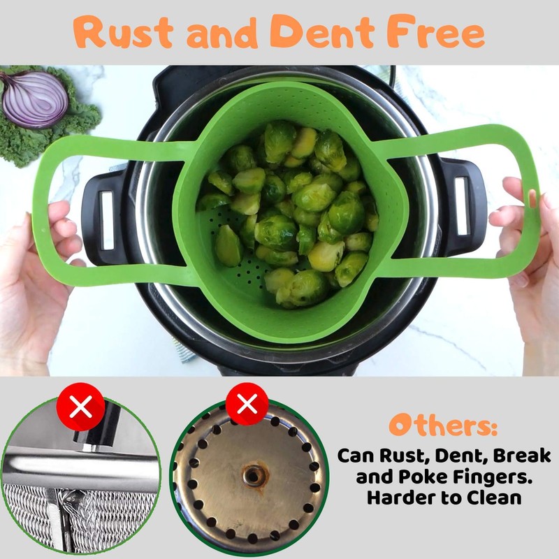 Silicone Steamer Basket | Foldable, Space-Saving | Fits 6,8 Qt