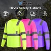 WPLM Hi Vis Long Sleeve Safety Shirts Reflective Daily Lightweight