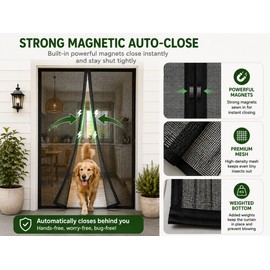 2-Pack Magnetic Door Curtain Automatic Mosquito Closing Door Screen Net Anti Fly Insect Partition Curtain Mesh Summer Indoor Tools