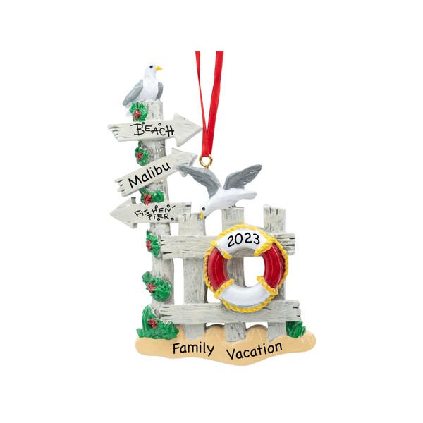 UniqXmas Personalized Beach Christmas Ornament 2024 - Free Customization |