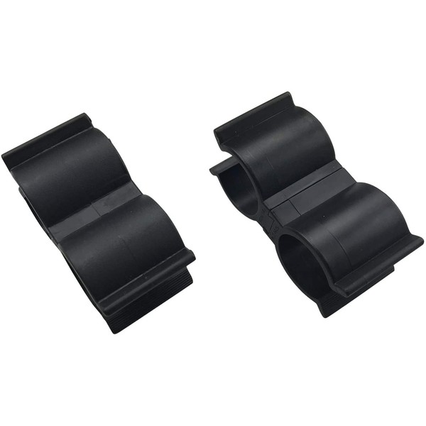 EZ-Xtend Bimini Top Pole Clips - Anti Rattle Bimini Brace (Package of 2, Black, 1")