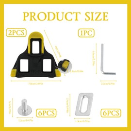 2 Piece Bicycle Cleats Set Compatible with SPD SL Bicycle Pedal Shoe Plates with 6 Screws & 6 Metal Plates Pedal Plates for Indoor Outdoor Road Bike, Suitable for 3-Hole Cycling Shoe Systems