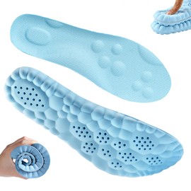 Anti-fatigue, Shock Absorbent, 3D Design, Soft, Antibacterial, Deodorizing, Ultra Lightweight, Soft, Breathable, Absorbs Sweat Arch Insole, Footbed, Standing Work, Insole, Supportive Rebound Sneakers,