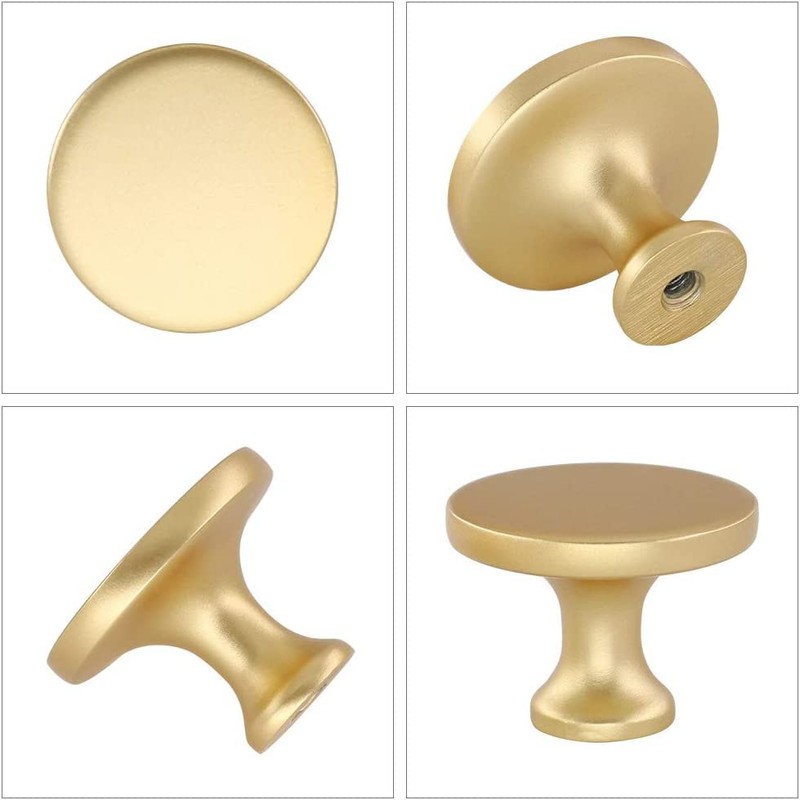 LONTAN 10 Pack Gold Cupboard Knobs Gold Drawer Knobs Solid