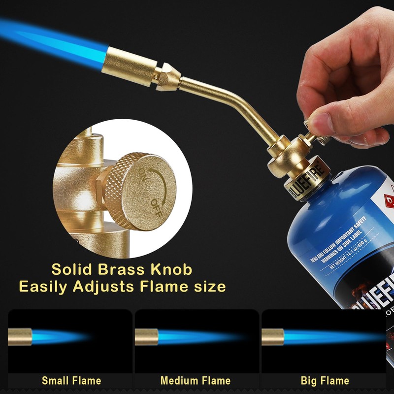 BLUEFIRE Solid Brass Jumbo Pencil Flame Gas Welding Torch Head