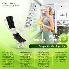 FRGPAAF2. Refrigerator Air Filter Replacement for Frigidaire Pure.Air AF-2, Compatible with Frigidaire Gallery Air Filter FRFC2323AS FRFG2323AF FRFC232LAF FRFC233LAF by NISHCON, 3 Pack