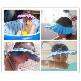 Gorro protector de pelo seguro para bebé, con visera ajustable que mantiene el agua fuera de sus ojos y cara para niños pequeños, 1 unidad (amarillo)