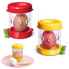 Manual Egg Peeler Kitchen Tool, Hand Cranked Boiled Egg Sheller, 2-Piece Set