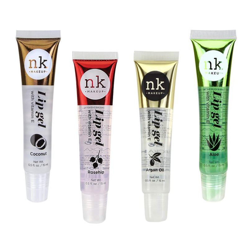 4 Pack Nicka K Lip Gel (COCONUT, ROSEHIP, ARGAN OIL,