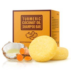 Shampoo Bar Ginger Hair Shampoo Bar, 2-in-1 Shampoo and Conditioner for Hair with Coconut Oil, Shampoo Soap for Hair Care, Cleansing & Moisturizing, 120g (2 Bars)