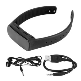 Voice Recorder Watch HD Noise Reduction Voice Activated MP3 Player Digital Recorder Wristband with Display 16g Black