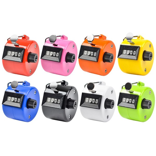 Abiyou 8 Pieces Hand Tally Counter, Manual Mechanical Counter, Metal