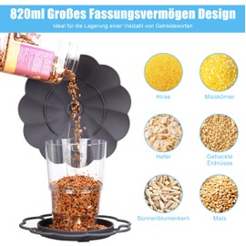 PBWZF Hanging Bird Feeder, 820 ml Foldable Hanging Bird Feeder, Bird Feeder for Hanging, Weatherproof, Plastic Feeding House for Birds, Suitable for Balcony, Garden