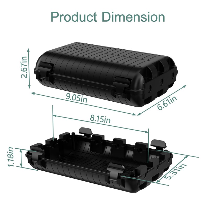 Outdoor Extension Cord Box, Large Waterproof Electrical Cord Box (9.05x6.61x2.67inch)