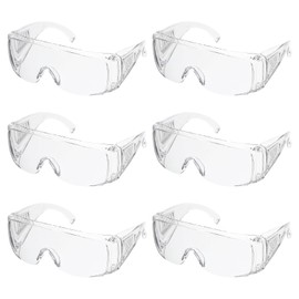MECCANIXITY Safety Glasses, Anti-Fog Goggles Protective Clear Vented Over Glasses Work Outdoor Eye Protection Safety Goggles for Men Women Industrial Lab, Pack of 6