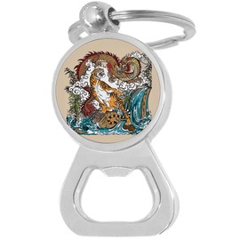 Japanese Dragon and Tiger Bottle Opener Keychain