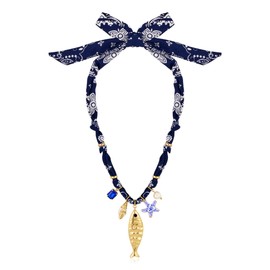 CLASSYZINT Fish Necklace for Women Sea Shell Necklace Fish Pendant Necklace Scarf Necklace with Ocean Charms