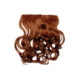WIG ME UP - WH5008-180C-30 Clip-In Extension, Wide Back of Head, 5 Clips, Curly Curls, Copper Brown, Heat Resistant
