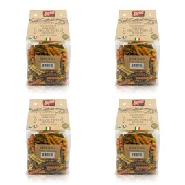 Sophia Foods Four-Color Bronze Dye Riccioli Pasta, 1lb Bag (4-Pack) - Organic, Artisanal, and Made in Italy