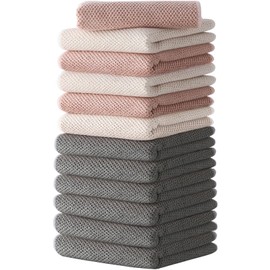 Microfibre Cloth, Dish Cleaning Cloths, All-Purpose Kitchen Cloth – Extra Thick Cleaning Towels, 12x12 Inch (30x30cm), 12-Pack, Multicolour