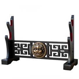 Katana Samurai Stand Sword Holder - Katana Display Stand Standing Velvet Padded Weapon Stands for Wand Tanto Wakizashi etc Samurai Sword (Qiling - 2 layer)