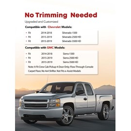 YHTAUTO Floor Mats Fit 2014-2018 Chevy Silverado/GMC Sierra, 2015-2019 2500HD/3500HD Crew Cab, Black TPE All Weather Car Mats Waterproof Odorless Floor Liner, 1st & 2nd Row Liner