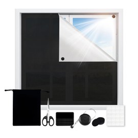 Window Blackout, 300 x 145 cm Blackout Roller Blind, No Drilling, Portable Blackout Fabric for Bedroom, Office, Skylight, Door