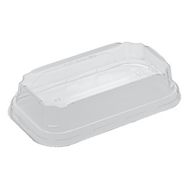 Restaurantware-LIDS ONLY: Matsuri Vision 5.6 x 3.2 x 1.2 Inch Lids For Sushi Containers, 100 Airtight Lids - Containers Sold Separately, No-Fog Design, Clear Plastic Dome Lids, For Sushi Boxes