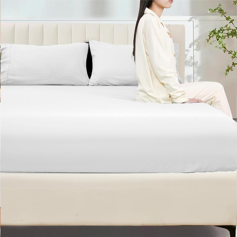 Simply Amelia 100% Cotton Super King Fitted Sheet 30cm Shrinkage