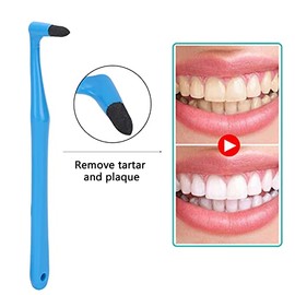 Quitamanchas Profesional, Pulidor y Borrador de Manchas de Dientes, Herramienta de Pulido de Limpieza de Dientes de Plástico, Herramienta (azul)