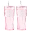 GOSCHE Glass Coffee Cups with Lids and Straws, 20oz Drinking