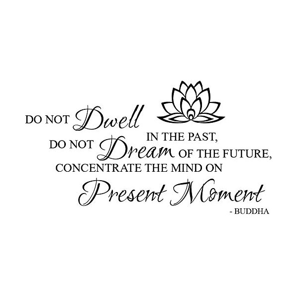 Newclew Do not Dwell in The Past, do not Dream of The Future, Concentrate The Mind on The Present Moment. -Buddha Removable Wall Sticker Décor Decal (22''W x 11''H)