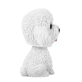 Simulation Bobble Head, Pilipane Dog Decor, Dog Decor, Bobble Head, Toy Car, Dashboard Ornament, Collectible Figures (White) (Teddy (White)