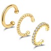 Ear Cuff Gold Pack of 3, Copper, does not have