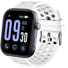 GTX13, GTX12 Smart Watches Band, Lamshaw 22mm Silicone Replacement Wristbands Sport Strap with Metal Buckle Compatible for Fitpolo GTX12, ENOMIR GTX12, Tensky GTX12, uaue T60, QXQ T60, QCOQ T60 Smart Watches (for 22mm size band, White)