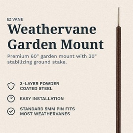 EZ Vane Steel Beagle Weathervane 80” Height, Includes Metal Garden Mount, Wind Cups & Brackets | Hand-Crafted and Family-Owned, Made in The USA with Triple Powder Coating, Limited