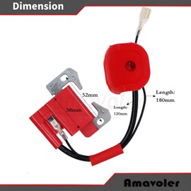 Amavoler Ignition Coil with L7T Spark Plug Fit for 2 Stroke 47cc 49cc Mini Quad Pocket Dirt Bike ATV Scooter Red