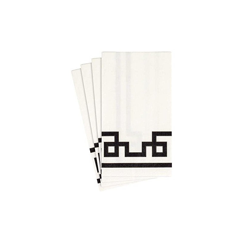 Caspari Rive Gauche Paper Guest Towel Napkins in Black &