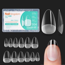 Luonaa Nail Tips, 240 Pieces, Soft Gel Tips Set, Gel Full Cover Nail Tips, Pre-Polished Artificial Nail Tips Made of PMMA, for Nail Salons and DIY Nail Art, 12 Sizes