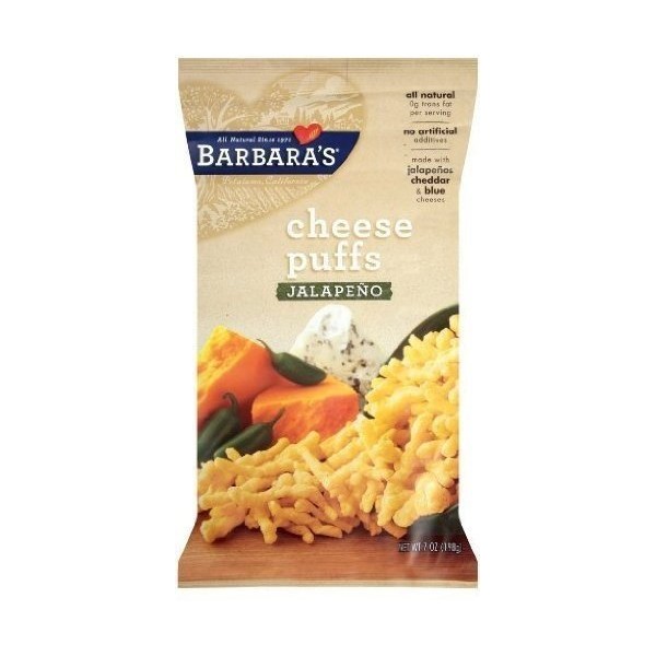 BARBARAS CHEESE PUFF JALPENO, 7 OZ, PK- 12