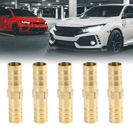 X AUTOHAUX 10mm Brass Barb Hose Fitting Straight Joiner for Air Water Oil 5pcs