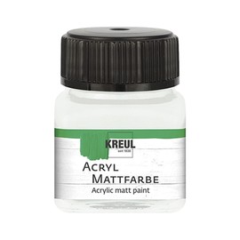 KREUL 75202 Acrylic Matt Paint, Pastel White in 20 ml Glass, Creamy Opaque, Quick-Drying Water-Based Paint, Suitable for Many Different Surfaces