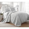 Levtex Bondi Stripe Grrey Full/Queen Cotton Quilt Set, Grey, Stripe