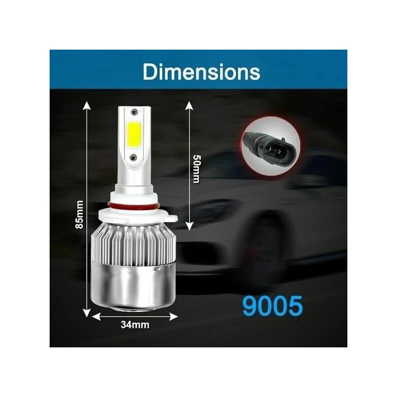 1-800 Radiator Ice Blue 8000k LED Headlight Kit Hi/Low Bulbs
