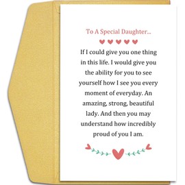 Qiliji Birthday Card for Daughter - To A Special Daughter Poem Greeting Card