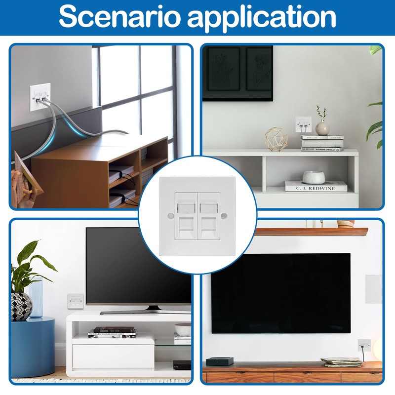 CAT6 Ethernet Wall Socket, RJ45 Socket, CAT6 Ethernet Double Sockets