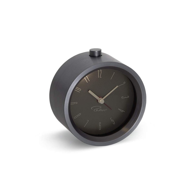 Philippi Tempus Alarm Clock Aluminium, 5 x 9.4 x 9.4