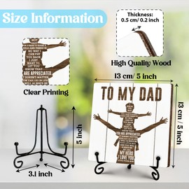 Gifts for Dad from Daughter, Father's Day Thanksgiving Gift, Birthday Gifts for Dad, To My Dad Wooden Plaque with Stand, Home Office Desk Sign Keepsake Presents for Dad, 5x5 Inch-B19