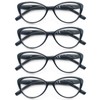 OLOMEE Black Cat Eye Reading Glasses for Women Stylish Lightweight